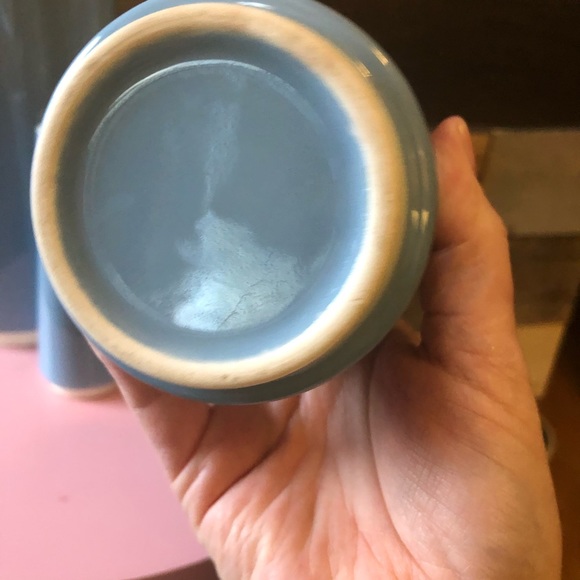 Mid Century Blue and Creamy White Coffee Pot Set - Picture 7 of 8